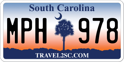 SC license plate MPH978