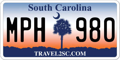SC license plate MPH980
