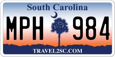 SC license plate MPH984