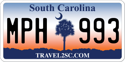 SC license plate MPH993
