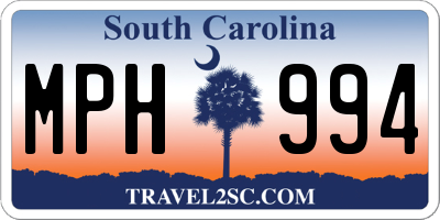 SC license plate MPH994
