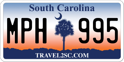 SC license plate MPH995