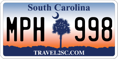SC license plate MPH998