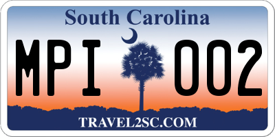 SC license plate MPI002