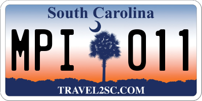 SC license plate MPI011