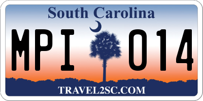 SC license plate MPI014