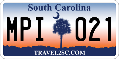 SC license plate MPI021