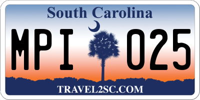 SC license plate MPI025