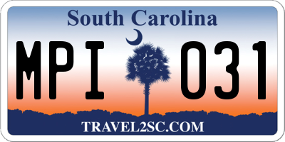 SC license plate MPI031