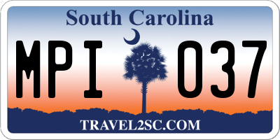 SC license plate MPI037
