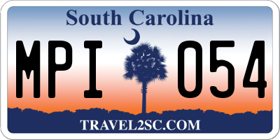 SC license plate MPI054