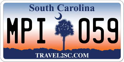 SC license plate MPI059