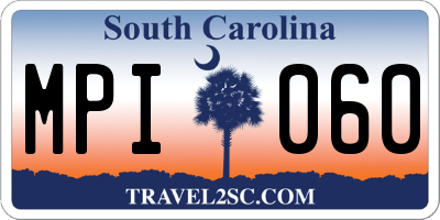 SC license plate MPI060