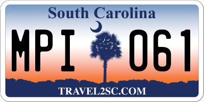 SC license plate MPI061