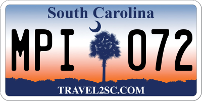 SC license plate MPI072