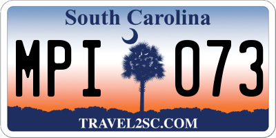 SC license plate MPI073