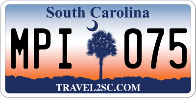 SC license plate MPI075