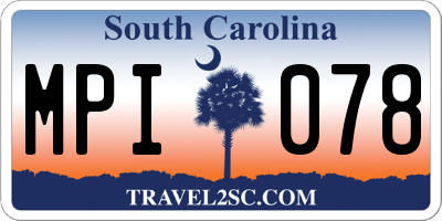 SC license plate MPI078