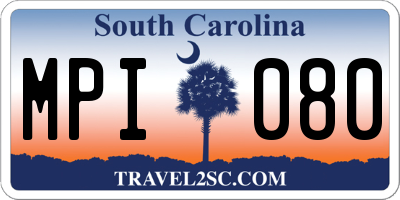 SC license plate MPI080