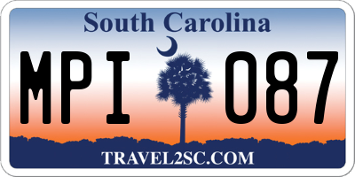 SC license plate MPI087