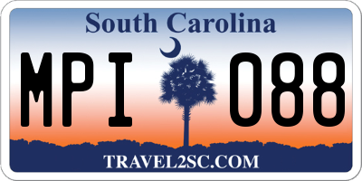 SC license plate MPI088
