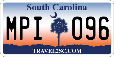 SC license plate MPI096
