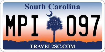 SC license plate MPI097