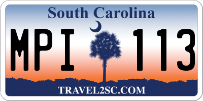 SC license plate MPI113