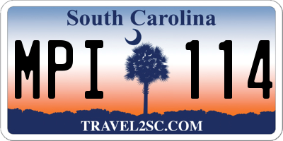 SC license plate MPI114