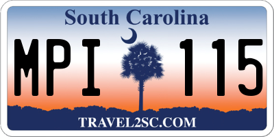 SC license plate MPI115