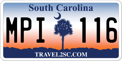 SC license plate MPI116