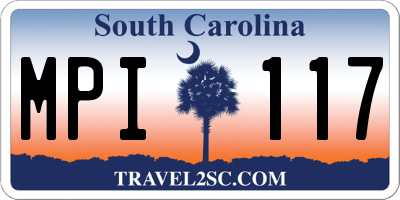 SC license plate MPI117