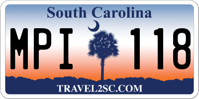 SC license plate MPI118