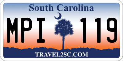 SC license plate MPI119