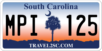 SC license plate MPI125