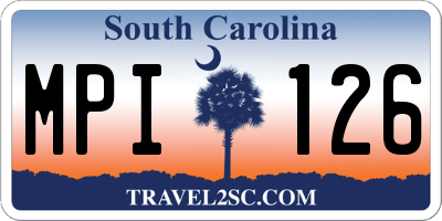 SC license plate MPI126