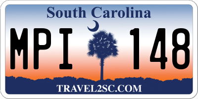 SC license plate MPI148