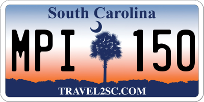 SC license plate MPI150