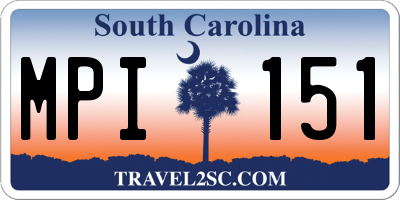 SC license plate MPI151