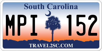 SC license plate MPI152