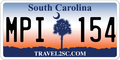 SC license plate MPI154