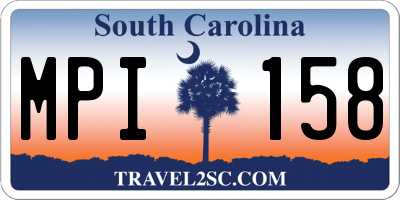 SC license plate MPI158