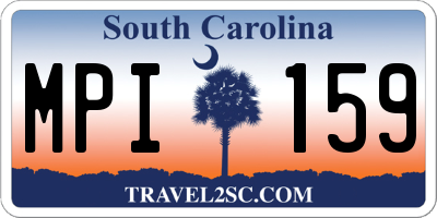 SC license plate MPI159