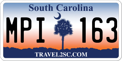 SC license plate MPI163