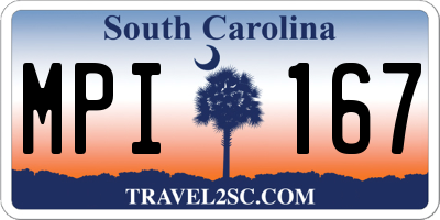 SC license plate MPI167