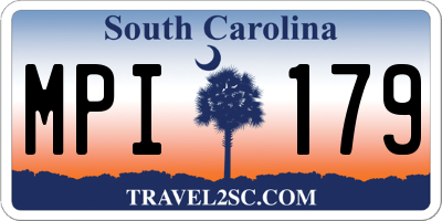 SC license plate MPI179