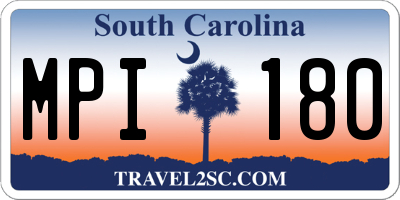 SC license plate MPI180