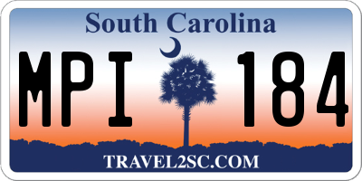 SC license plate MPI184
