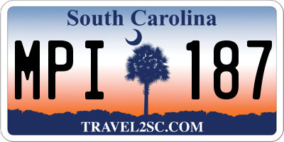 SC license plate MPI187