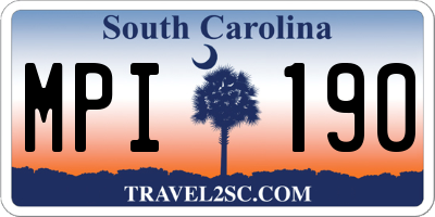 SC license plate MPI190